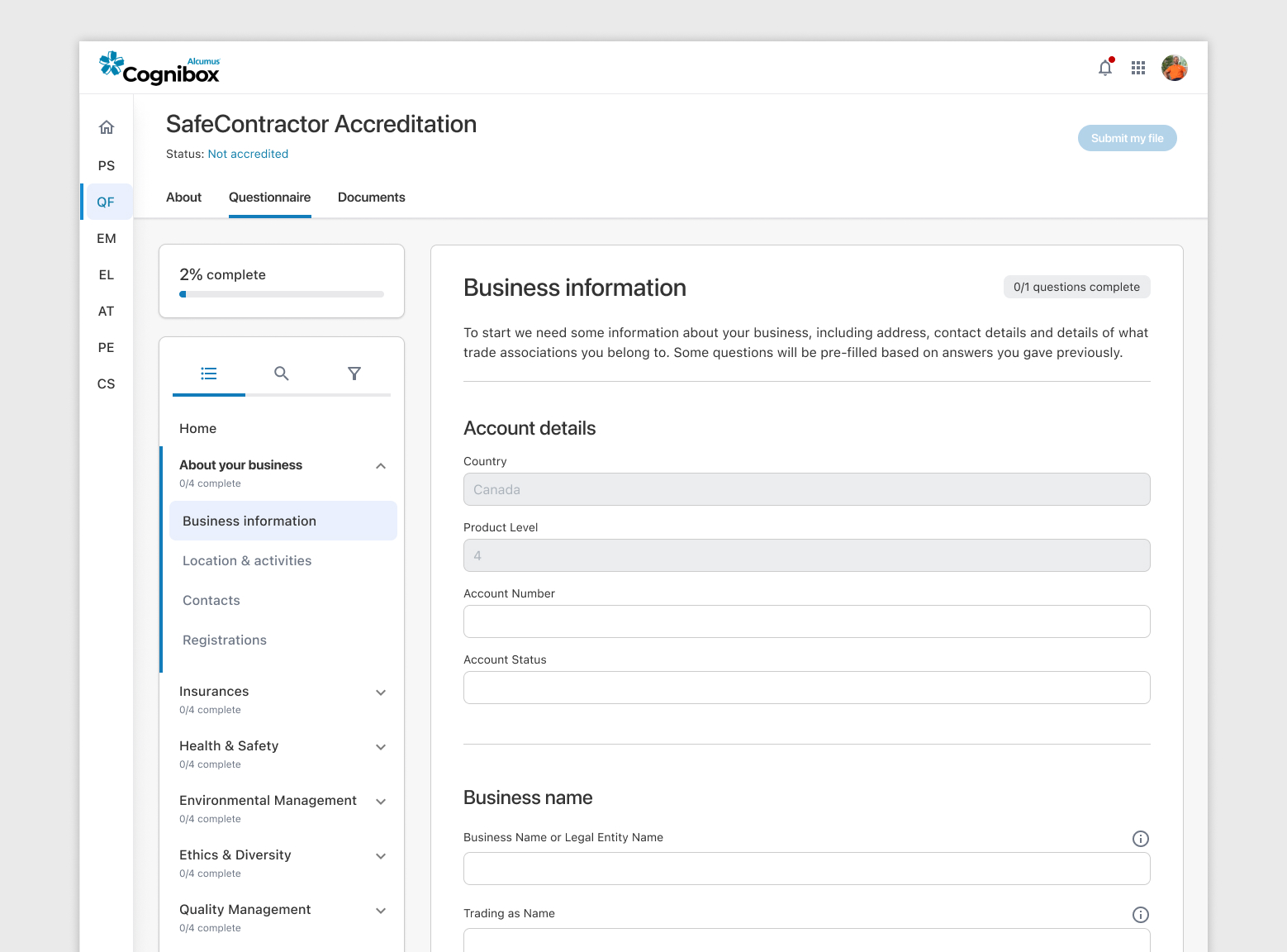 New questionnaire design